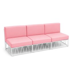 Sea-Breeze - Modular 3-Piece Sofa - Matte Light Pink