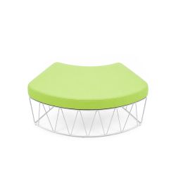 Sea-Breeze - Serpentine Ottoman - Lime Green