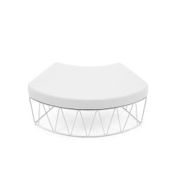 Sea-Breeze - Serpentine Ottoman - White