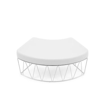 Sea-Breeze - Serpentine Ottoman - White