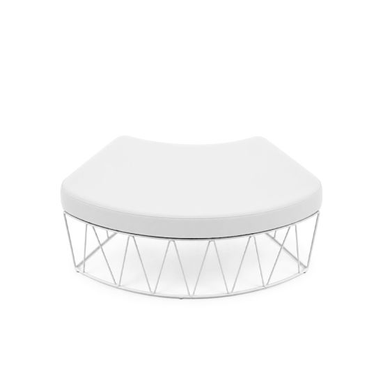 Sea-Breeze - Serpentine Ottoman - White