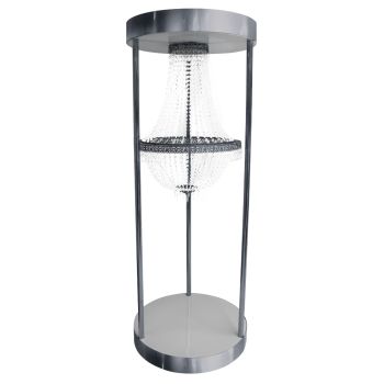 Centerpierce Towers Round with Chandelier (Silver)