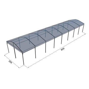 Curve Structure 20'X80' Black Frame Clear top