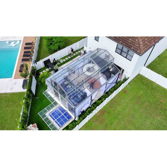 Cathedral Structure 20'x20' Silver Frame Clear Top - Garden Tent