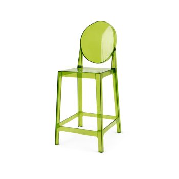 Ghost Barstool With Back Green (Round)