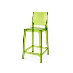 Ghost Barstool With Back Green (Square)