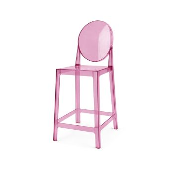 Ghost Barstool With Back Pink (Round)