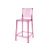 Ghost Barstool With Back Pink (Square)