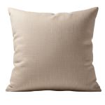 Solid wheat beige throw pillow with smooth textured fabric look, neutral accent cushion for weddings and modern lounge décor styling.