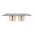 Rosaline Reflection Dining Table Gold Top Glass Rectangular 4'x8'