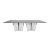 Rosaline Reflection Dining Table Silver Top Glass Rectangular 4'x8'