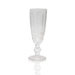 Bella clear champagne flute with textured glass and short stem, elegant event glassware for weddings and toasts, supplied in racks of 36.