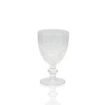 Bella clear water glass with textured bowl and short stem, classic glassware for receptions, dinners, and event table settings, rack of 25.