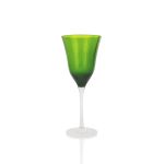 Solid forest green wine glass with rich gradient bowl and clear stem, elegant colored event glassware for weddings, dinners, and bar service.