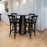 GH Coco barstool with black cushioned seat pad and sleek frame, ideal for event bar and lounge seating