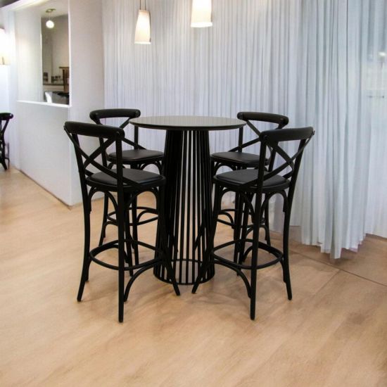 GH Coco barstool with black cushioned seat pad and sleek frame, ideal for event bar and lounge seating