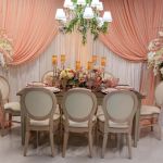Sandstone rectangular dining table with simple straight legs, classic event dining table for weddings, banquets, and receptions