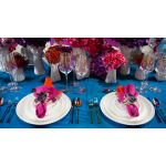 Iridescent champagne goblet with rainbow sheen and ribbed bowl, elegant event glassware for weddings and toasts, supplied in a rack of 36.