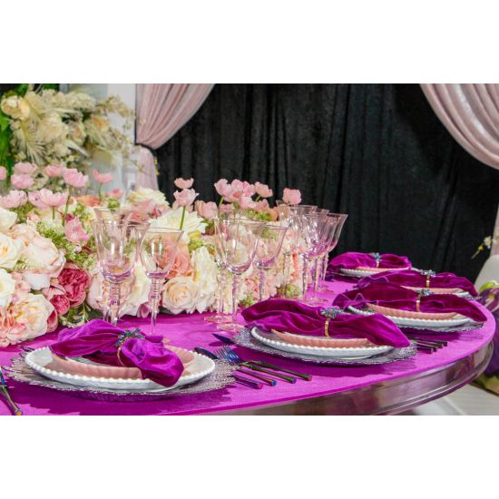 Baby pink champagne flute with slender stem and tinted base, elegant glassware for weddings, showers, and event bar service, rack of 16.