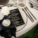 Matte black dinner knife with slim modern handle, sleek disposable flatware set of 10 for formal dinners, receptions, and modern tablescapes.