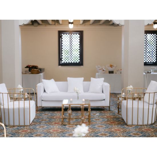 Reflection Accent Chair Bars Gold - Dusty Blue Velvet