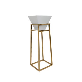Pyramid Floral Urn 42" (Gold-White)