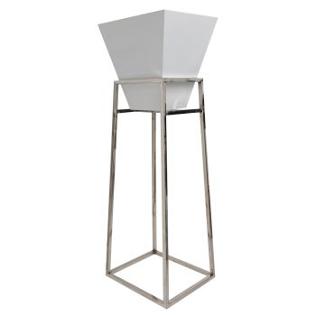Pyramid Floral Urn 53" (Silver-White)
