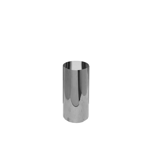 Silver mirrored cylinder pedestal with smooth reflective finish, 30-inch height display stand for weddings, events, and decor styling.