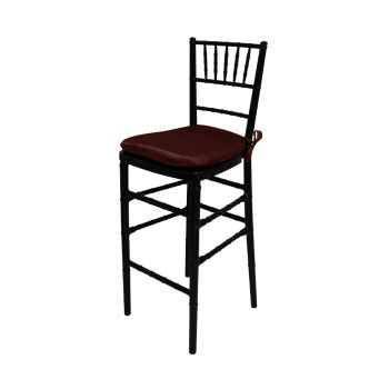 Chiavari Barstool Black Resin Cushion Brown