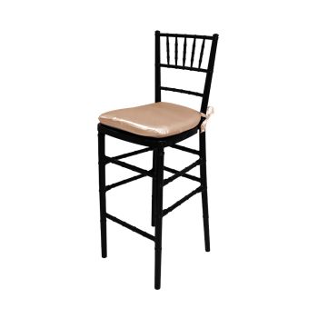 Chiavari Barstool Black Resin Cushion Champagne