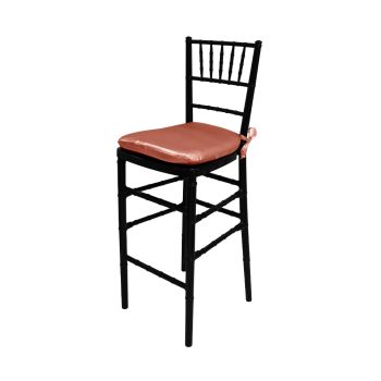 Chiavari Barstool Black Resin Cushion Coral