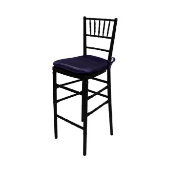 Chiavari Barstool Black Resin Cushion Dark Grey