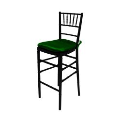 Chiavari Barstool Black Resin Cushion Emerald Green