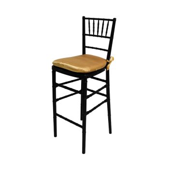 Chiavari Barstool Black Resin Cushion Gold