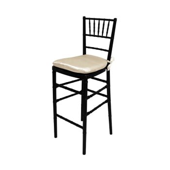 Chiavari Barstool Black Resin Cushion Ivory