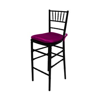 Chiavari Barstool Black Resin Cushion Magenta