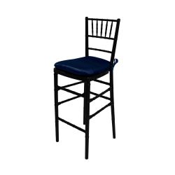 Chiavari Barstool Black Resin Cushion Navy Blue