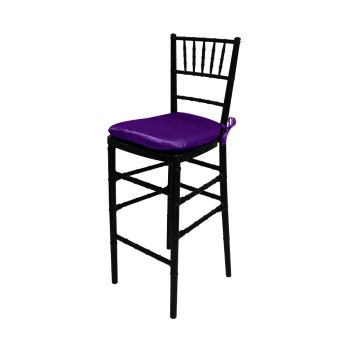 Chiavari Barstool Black Resin Cushion Purple
