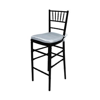 Chiavari Barstool Black Resin Cushion Silver