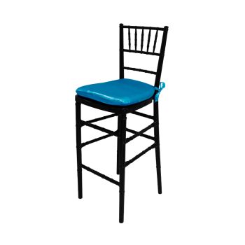 Chiavari Barstool Black Resin Cushion Turquoise