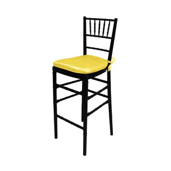 Chiavari Barstool Black Resin Cushion Yellow
