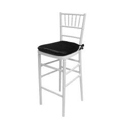 Chiavari Barstool White Resin Cushion Black
