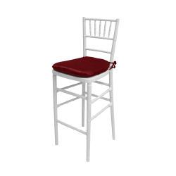 Chiavari Barstool White Resin Cushion Brick