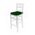 Chiavari Barstool White Resin Cushion Emerald Green