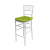 Chiavari Barstool White Resin Cushion Lime Green