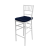 Chiavari Barstool White Resin Cushion Navy Blue