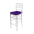 Chiavari Barstool White Resin Cushion Purple