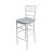 Chiavari Barstool White Resin Cushion Silver
