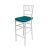 Chiavari Barstool White Resin Cushion Teal