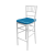 Chiavari Barstool White Resin Cushion Turquoise